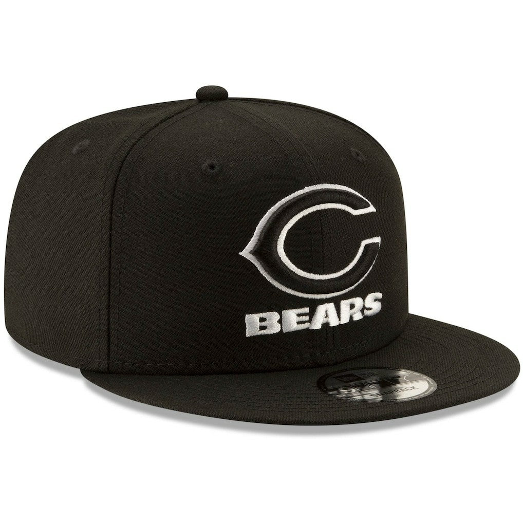 Chicago Bears New Era B-Dub 9FIFTY Adjustable Snapback Hat - Black Hats