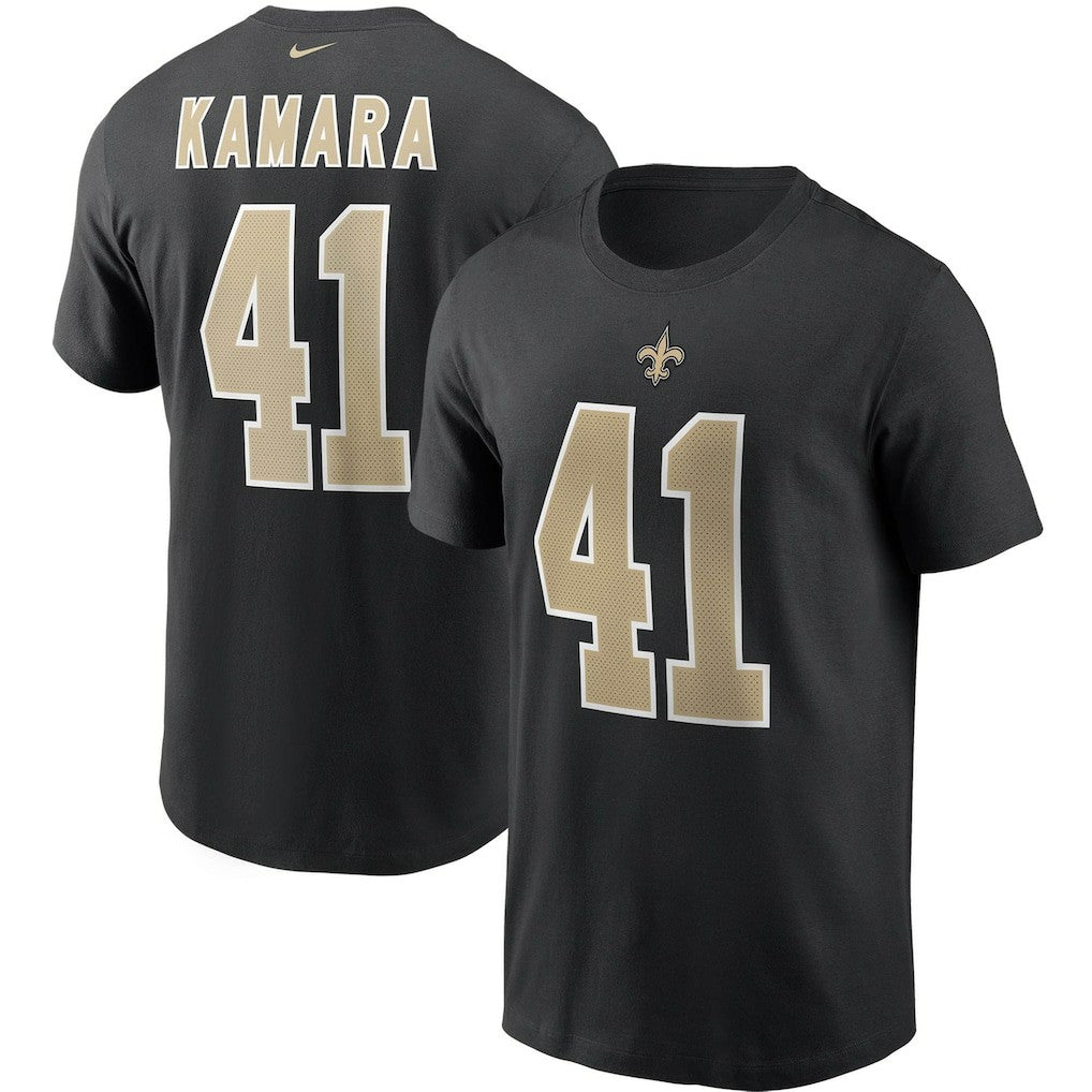 Alvin Kamara New Orleans Saints Name & Number T-Shirt - Black T-shirts