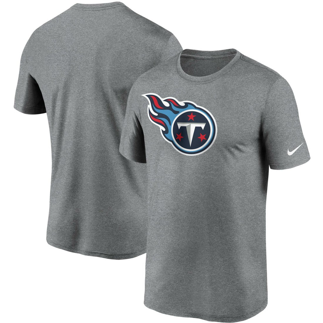 Tennessee Titans Logo Essential Legend Performance T-Shirt - Heathered Charcoal T-shirts
