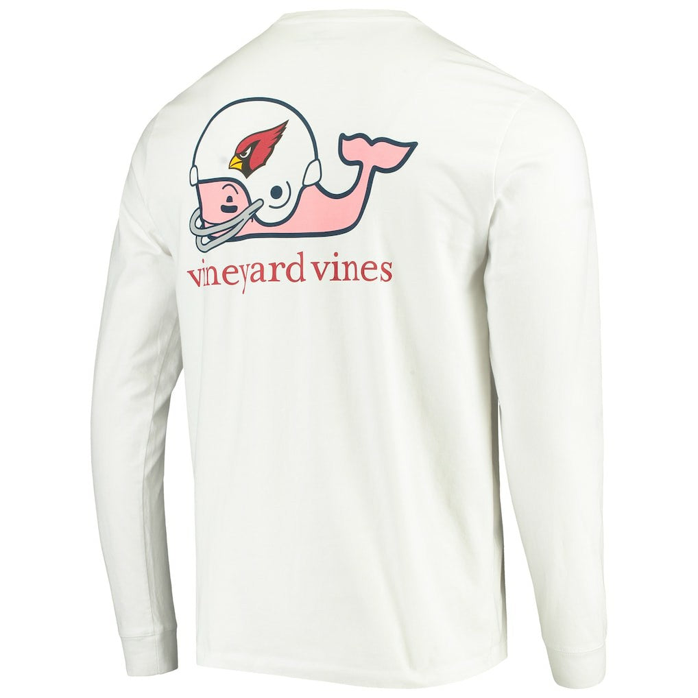 Arizona Cardinals Vineyard Vines Whale Helmet Long Sleeve T-Shirt - White T-shirts