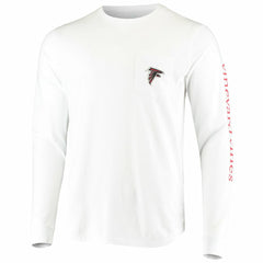 Atlanta Falcons Vineyard Vines Whale Helmet Long Sleeve T-Shirt - White T-shirts