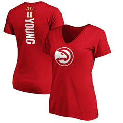 Trae Young Atlanta Hawks Women's Playmaker Name & Number V-Neck T-Shirt Red outlet
