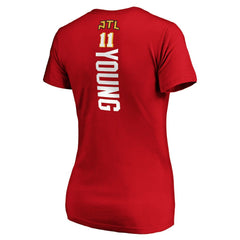 Trae Young Atlanta Hawks Women's Playmaker Name & Number V-Neck T-Shirt Red outlet