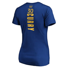 Stephen Curry Golden State Warriors Women's Playmaker Name & Number V-Neck T-Shirt Royal