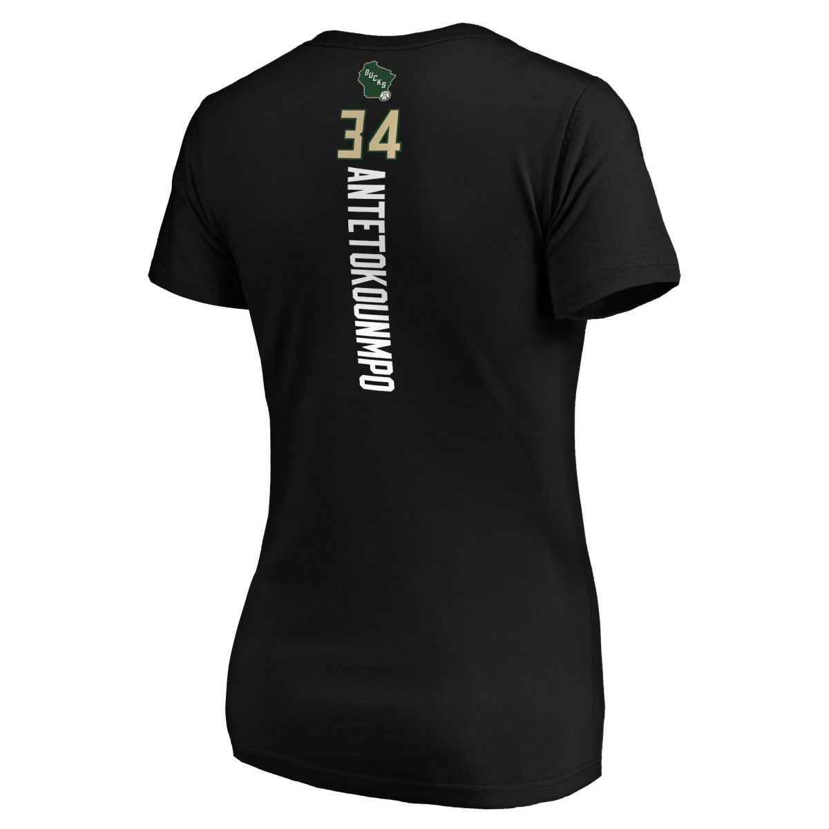 Giannis Antetokounmpo Milwaukee Bucks Women's Playmaker Name & Number V-Neck T-Shirt Black