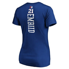 Joel Embiid Philadelphia 76ers Women's Playmaker Name & Number V-Neck T-Shirt Royal
