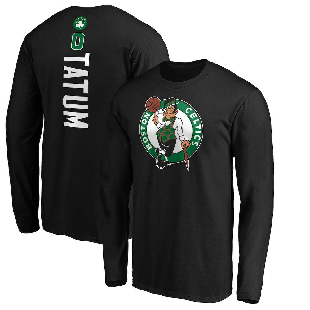 Jayson Tatum Boston Celtics Playmaker Name & Number Long Sleeve T-Shirt Black