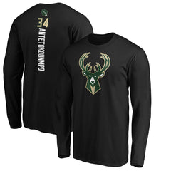 Giannis Antetokounmpo Milwaukee Bucks Playmaker Name & Number Long Sleeve T-Shirt Black outlet