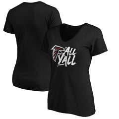 Atlanta Falcons Women's Falcons vs. All Y'all V-Neck T-Shirt - Black T-shirts