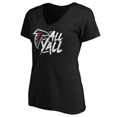 Atlanta Falcons Women's Falcons vs. All Y'all V-Neck T-Shirt - Black T-shirts