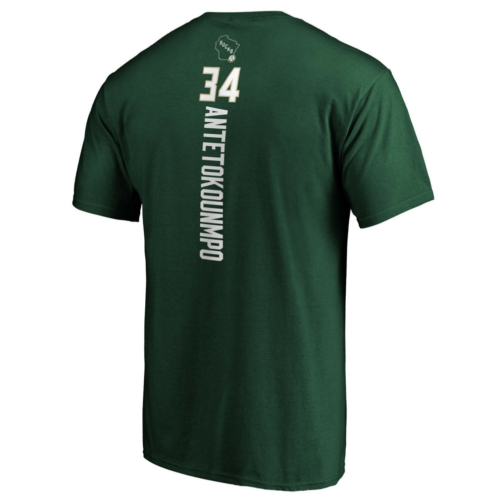 Giannis Antetokounmpo Milwaukee Bucks Playmaker Name & Number T-Shirt Hunter Green - Fanatics