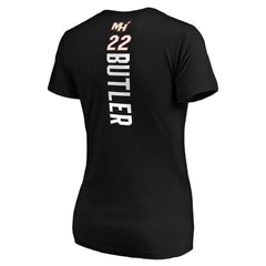 Jimmy Butler Miami Heat Women's Playmaker Logo Name & Number V-Neck T-Shirt Black - Fanatics