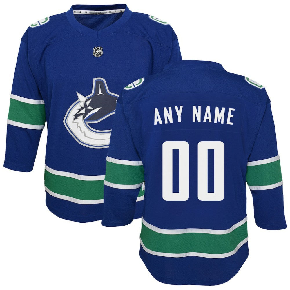 Vancouver Canucks Youth Replica Custom Jersey - Blue | US 3695820