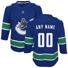 Vancouver Canucks Youth Replica Custom Jersey - Blue | US 3695820