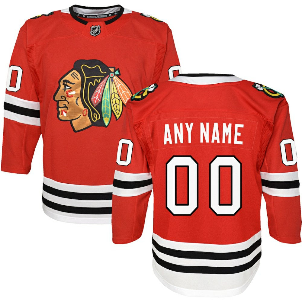 Chicago Blackhawks Youth Premier Custom Jersey - Red | US 3695821