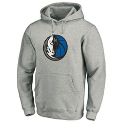Dallas Mavericks Team Primary Logo Fitted Pullover Hoodie Heather Gray - Fanatics