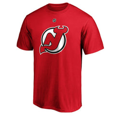 Nico Hischier New Jersey Devils Fanatics Authentic Stack Player Name & Number T-Shirt - Red | US 3706498