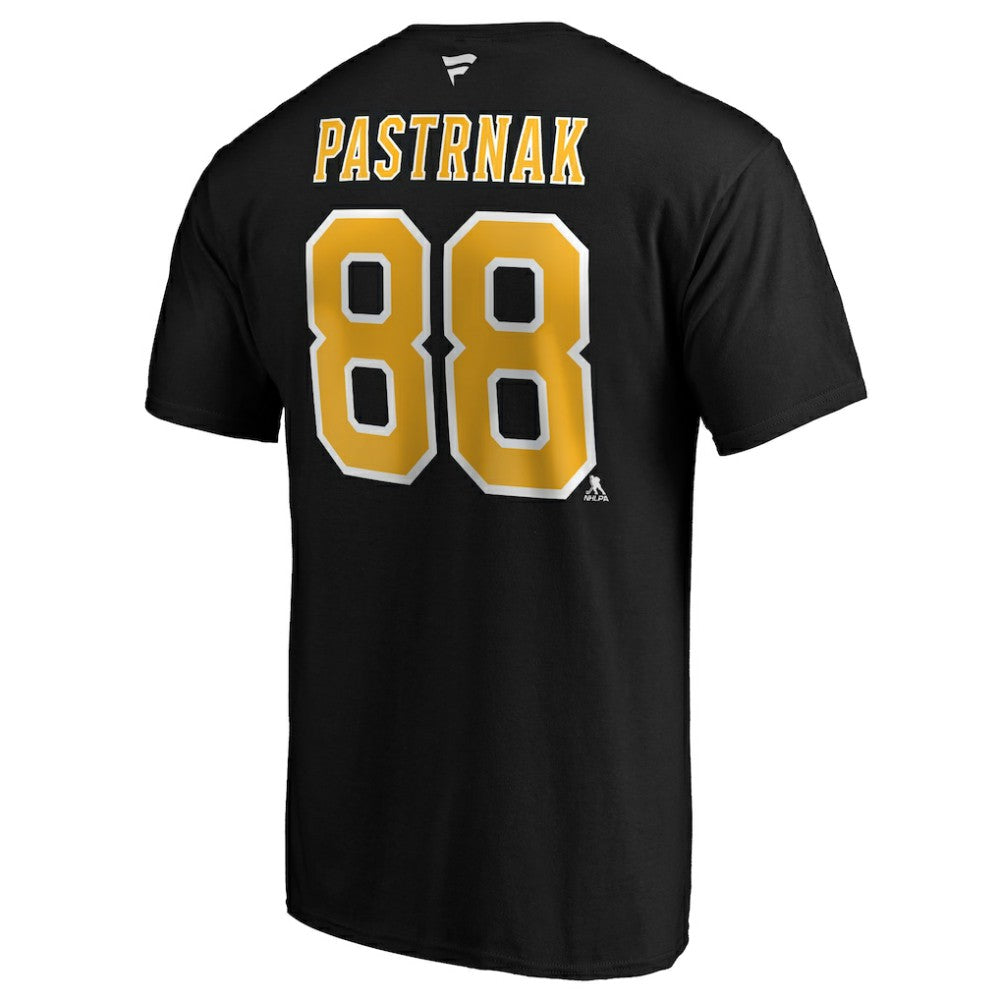 David Pastrnak Boston Bruins Fanatics Authentic Stack Player Name & Number T-Shirt - Black | US 3706517