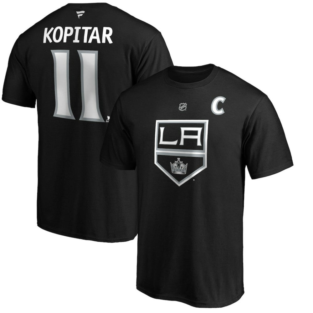 Anze Kopitar Los Angeles Kings Fanatics Authentic Stack Player Name & Number T-Shirt - Black | US 3706519