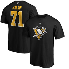 Evgeni Malkin Pittsburgh Penguins Fanatics Authentic Stack Player Name & Number T-Shirt - Black | US 3706523
