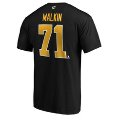 Evgeni Malkin Pittsburgh Penguins Fanatics Authentic Stack Player Name & Number T-Shirt - Black | US 3706523