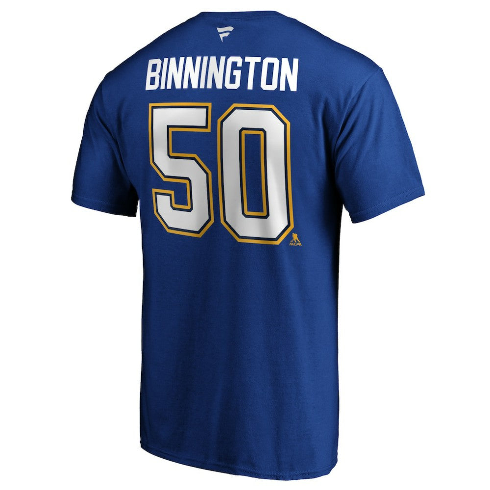 Jordan Binnington St. Louis Blues Fanatics Authentic Stack Player Name & Number T-Shirt - Blue | US 3706548