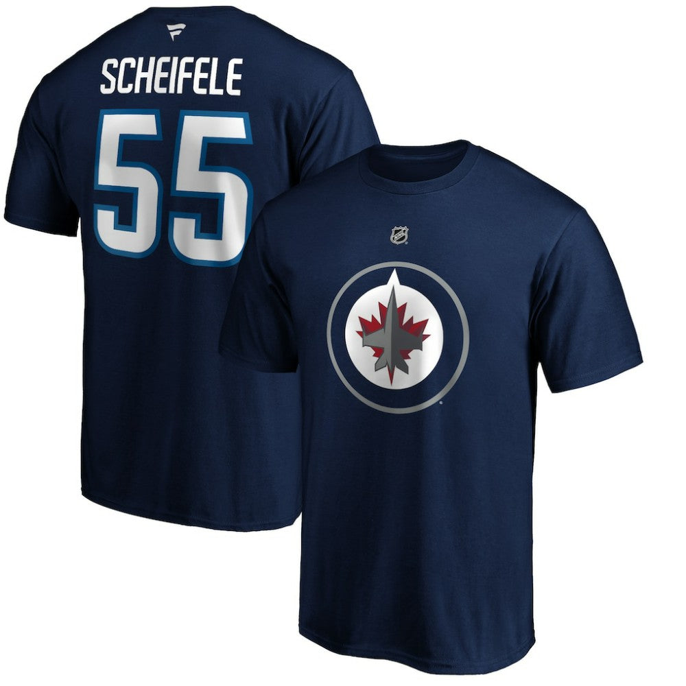 Mark Scheifele Winnipeg Jets Fanatics Authentic Stack Name & Number Team T-Shirt - Navy | US 3706561