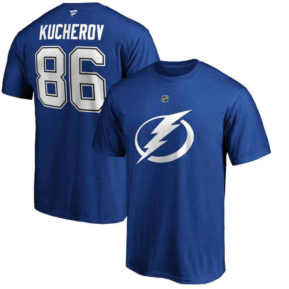 Nikita Kucherov Tampa Bay Lightning Fanatics Authentic Stack Player Name & Number T-Shirt - Blue | US 3706569