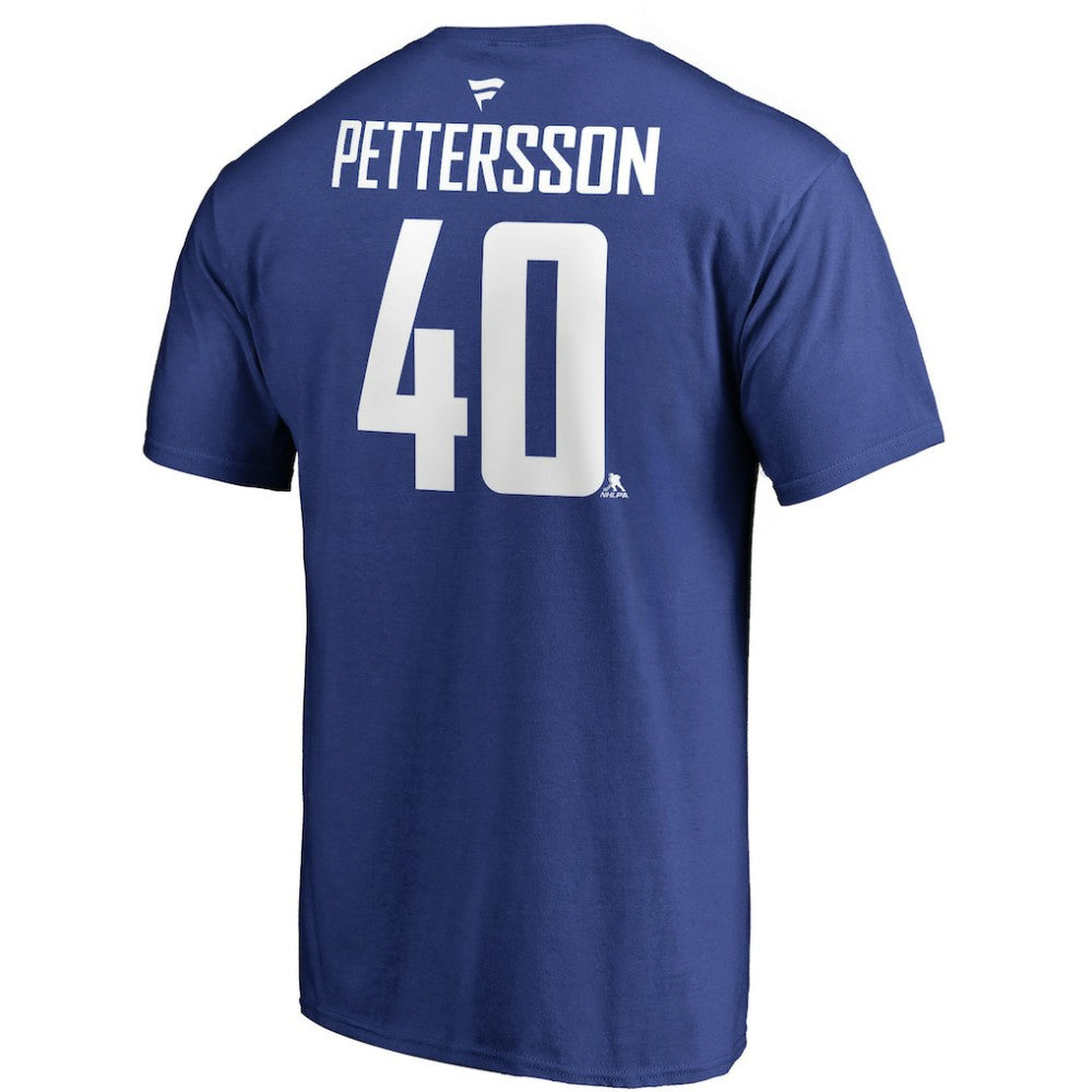 Elias Pettersson Vancouver Canucks Fanatics Authentic Stack Player Name & Number T-Shirt - Blue | US 3706578