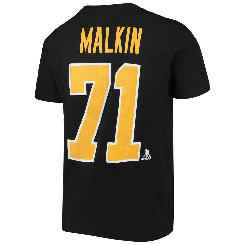 Evgeni Malkin Pittsburgh Penguins Youth Player Name & Number T-Shirt - Black | US 3709468