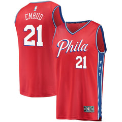 Joel Embiid Philadelphia 76ers Youth 2019/20 Fast Break Replica Player Team Jersey Statement Edition Red - Fanatics