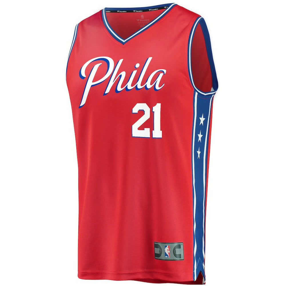 Joel Embiid Philadelphia 76ers Youth 2019/20 Fast Break Replica Player Team Jersey Statement Edition Red - Fanatics