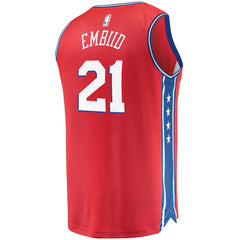 Joel Embiid Philadelphia 76ers Youth 2019/20 Fast Break Replica Player Team Jersey Statement Edition Red - Fanatics