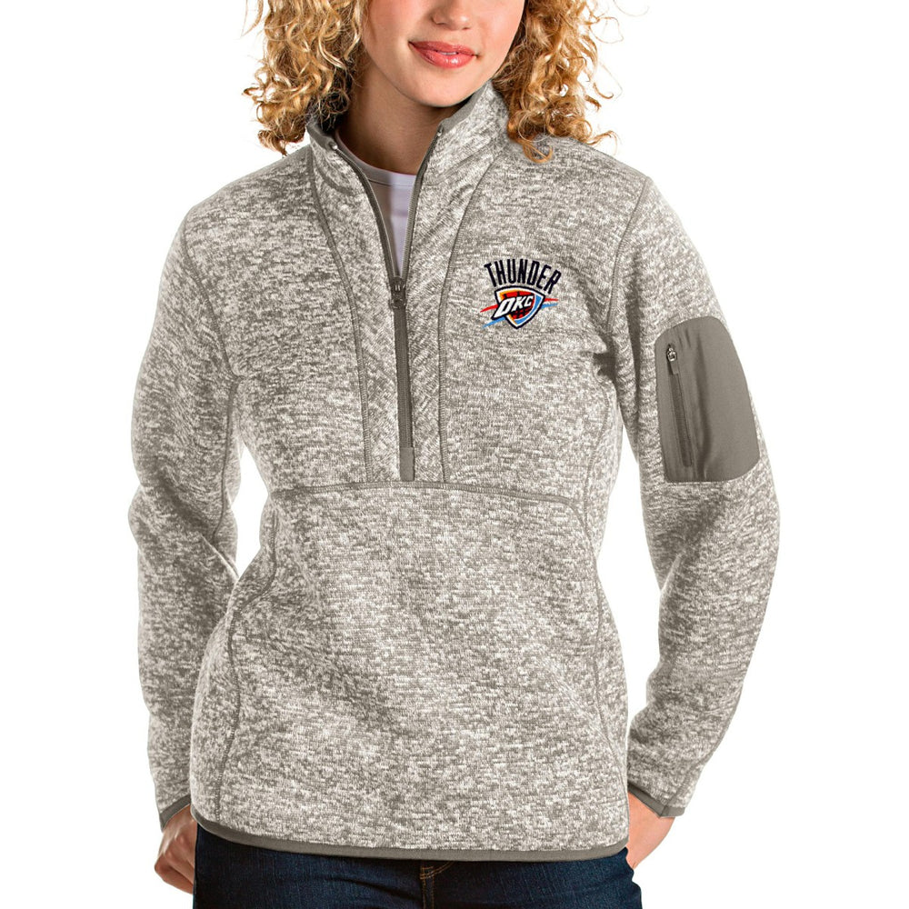 Oklahoma City Thunder Antigua Women's Fortune Quarter-Zip Pullover Jacket Natural outlet