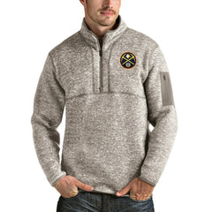 Denver Nuggets Antigua Fortune Quarter-Zip Pullover Jacket Natural outlet