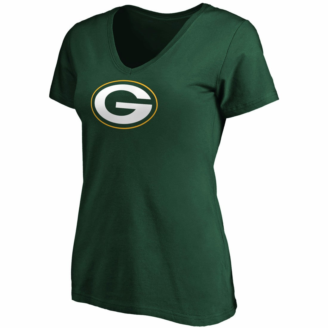 Green Bay Packers Women's Primary Logo V-Neck T-Shirt - Green T-shirts