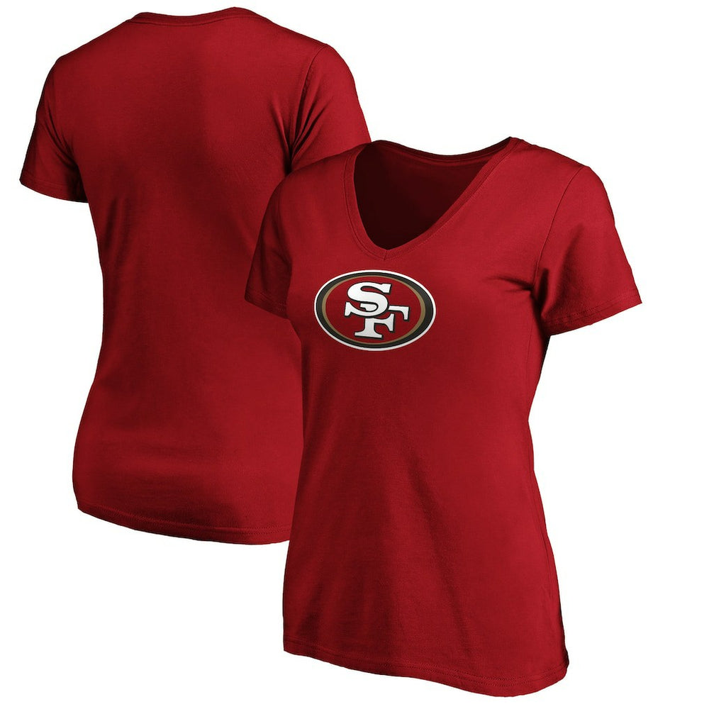 San Francisco 49ers Women's Primary Logo V-Neck T-Shirt - Scarlet T-shirts