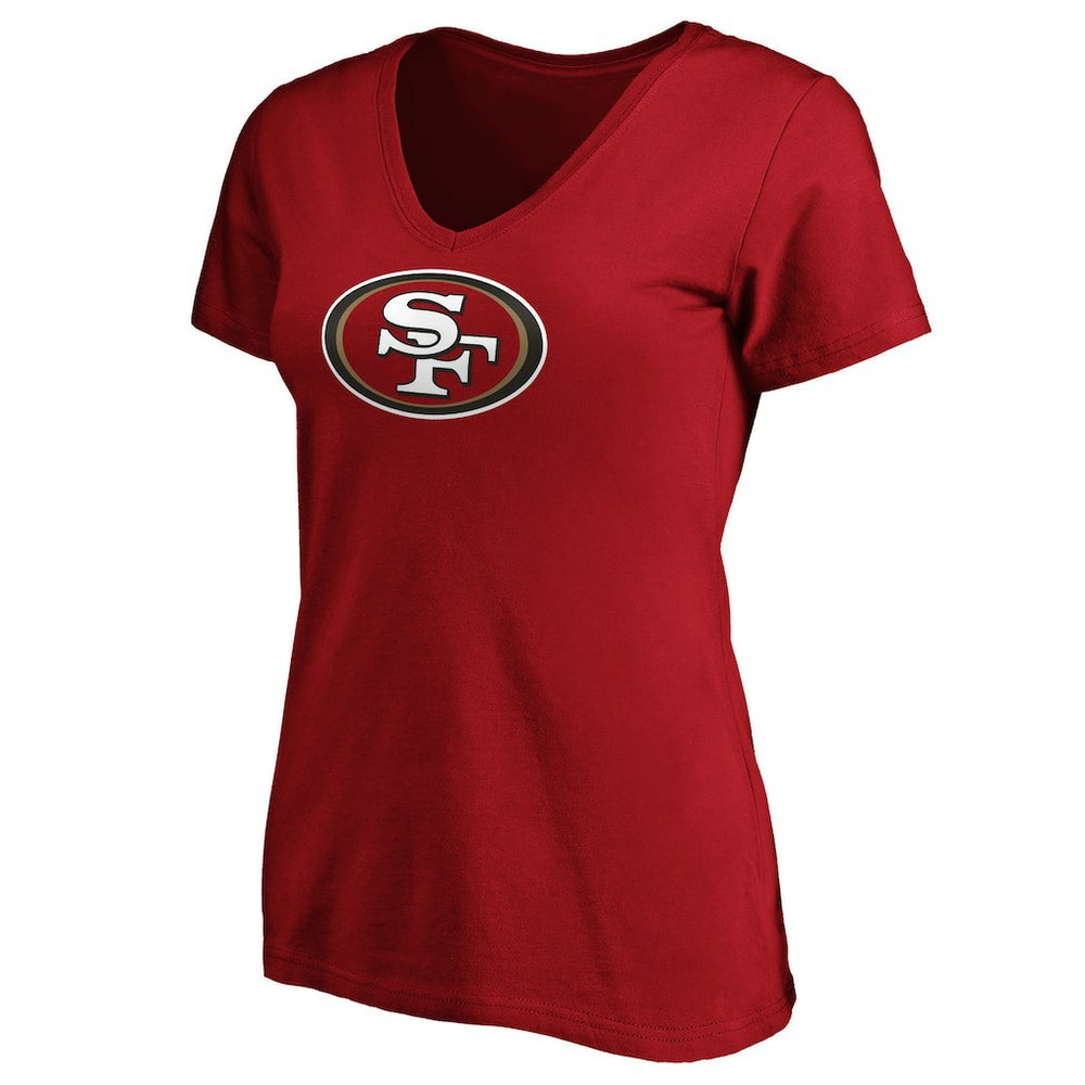 San Francisco 49ers Women's Primary Logo V-Neck T-Shirt - Scarlet T-shirts