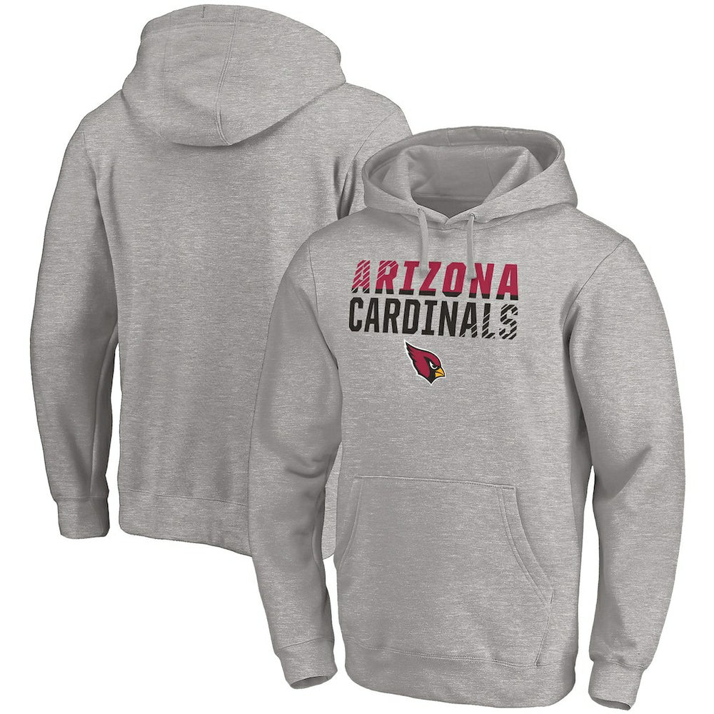 Arizona Cardinals Fade Out Fitted Pullover Hoodie - Heather Gray Hoodies