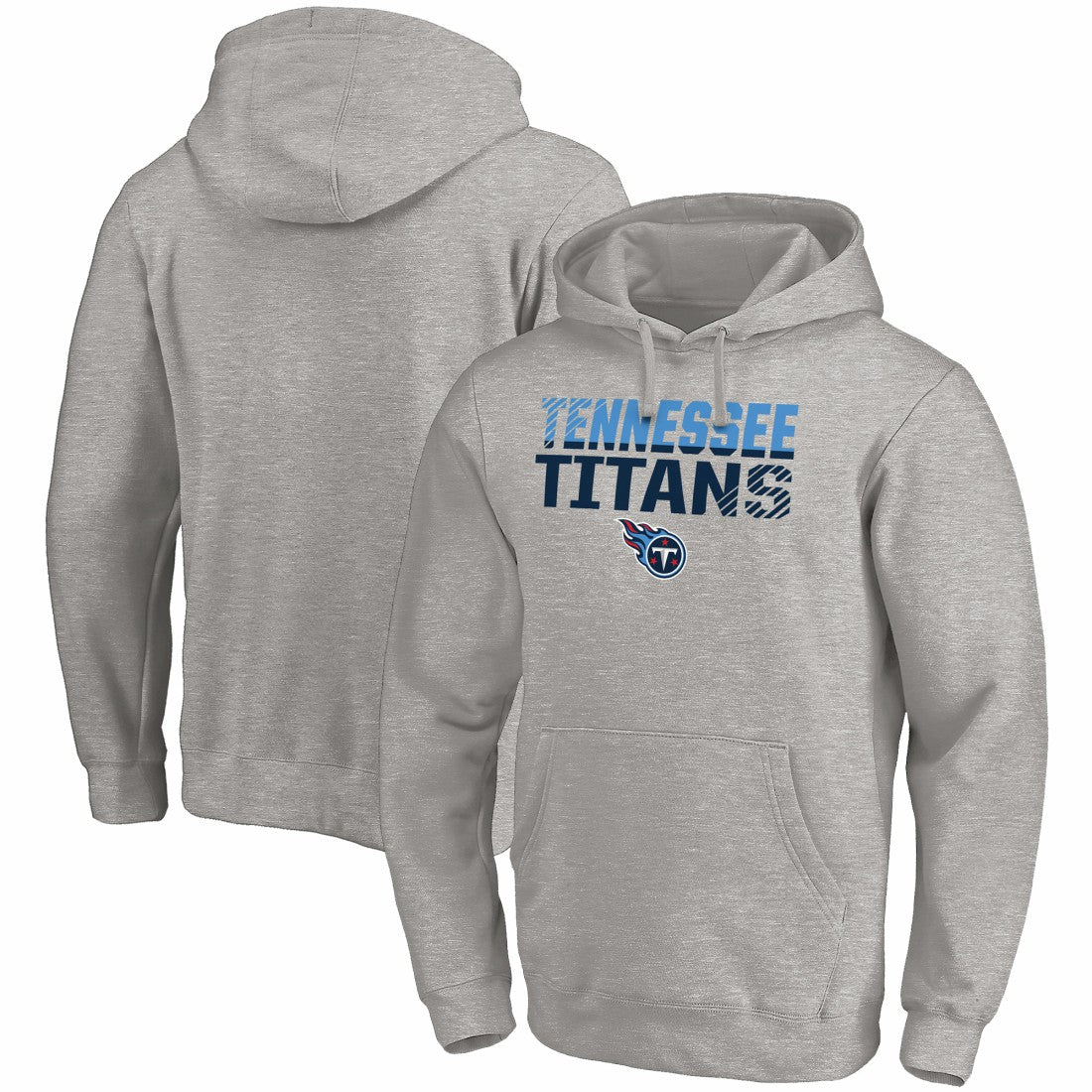 Tennessee Titans Fade Out Fitted Pullover Hoodie - Heather Gray Hoodies