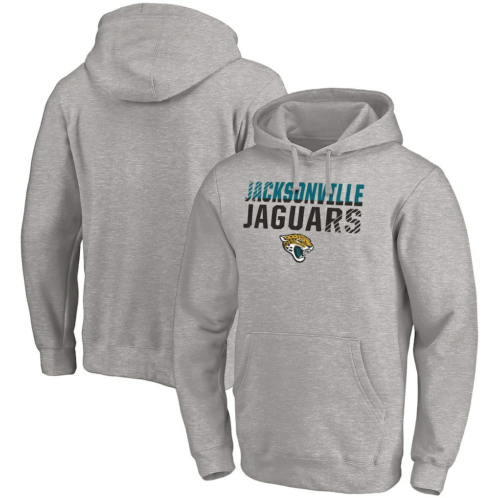 Jacksonville Jaguars Fade Out Fitted Pullover Hoodie - Heather Gray Hoodies