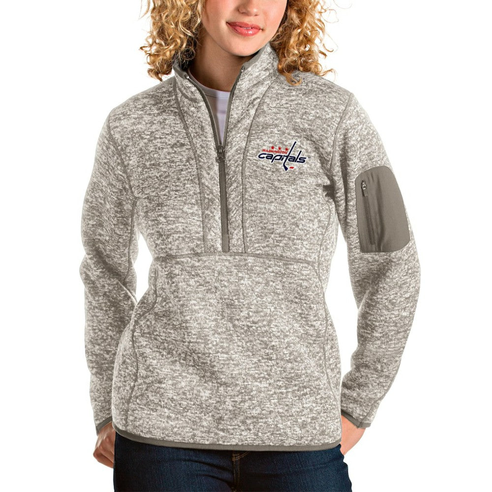Washington Capitals Antigua Women's Fortune Half-Zip Sweatshirt - Oatmeal | US 3719033