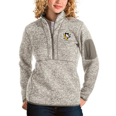 Pittsburgh Penguins Antigua Women's Fortune Half-Zip Sweatshirt - Oatmeal | US 3719048
