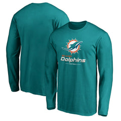 Miami Dolphins Team Lockup Long Sleeve T-Shirt - Aqua T-shirts