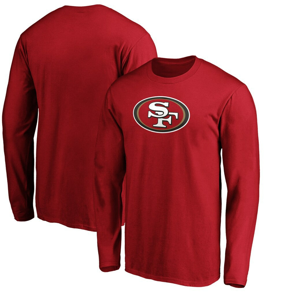 San Francisco 49ers Team Lockup Long Sleeve T-Shirt - Scarlet T-shirts