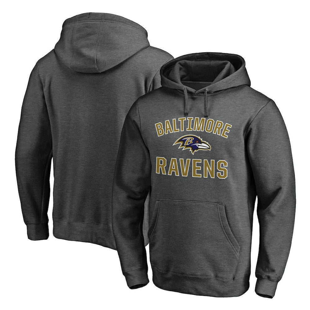 Baltimore Ravens Big & Tall Victory Arch Logo Pullover Hoodie - Heathered Charcoal Hoodies