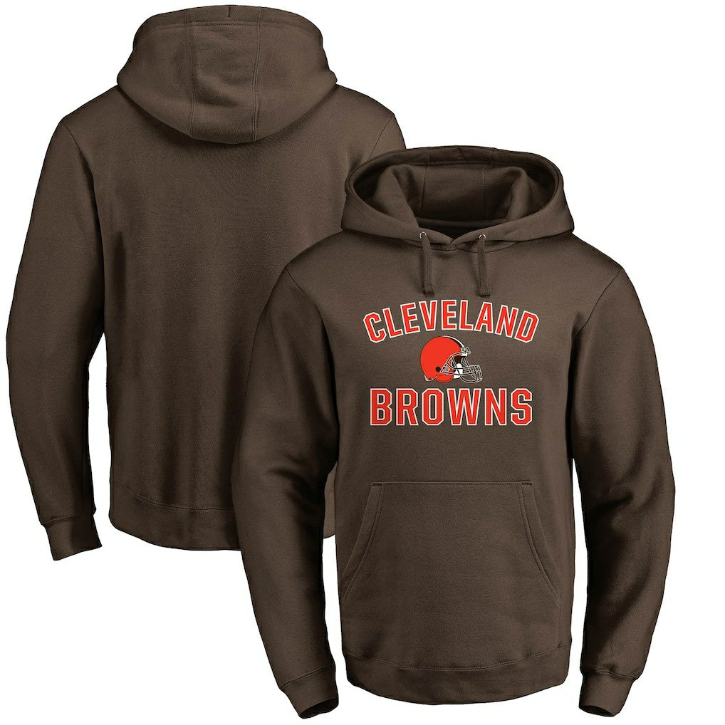 Cleveland Browns Victory Arch Team Fitted Pullover Hoodie - Brown Hoodies