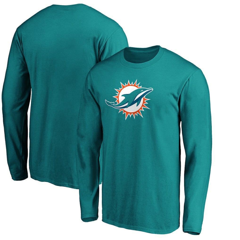 Miami Dolphins Primary Logo Long Sleeve T-Shirt - Aqua T-shirts