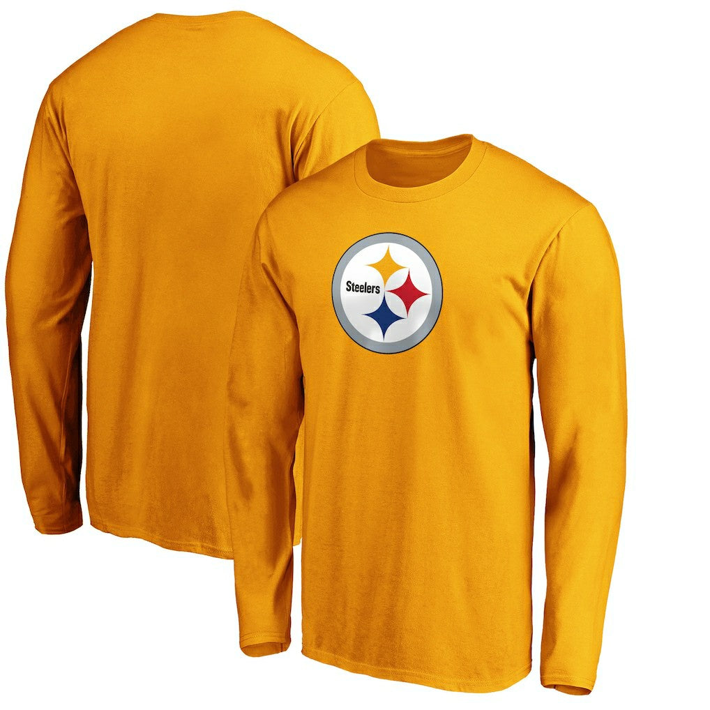 Pittsburgh Steelers Primary Logo Long Sleeve T-Shirt - Gold T-shirts