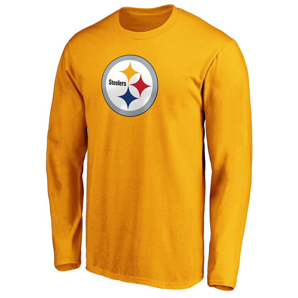 Pittsburgh Steelers Primary Logo Long Sleeve T-Shirt - Gold T-shirts